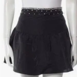 LoveShackFancy Crystal Embellishments Mini Skirt NWT Size 4 Black